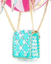 Голубой клатч с украшением от Manish Arora