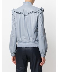 Женский голубой кожаный бомбер от Drome