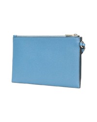 Голубой кожаный клатч с принтом от Furla