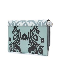 Голубой кожаный клатч с принтом от Furla