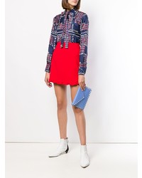 Голубой кожаный клатч с шипами от Valentino