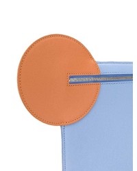 Голубой кожаный клатч от Roksanda