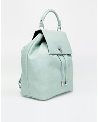 Женский голубой кожаный рюкзак от Asos