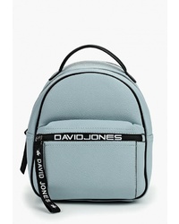 Женский голубой кожаный рюкзак от David Jones
