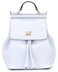 Женский голубой кожаный рюкзак от Dolce & Gabbana