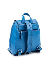 Женский голубой кожаный рюкзак от Jane's Story