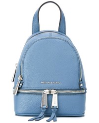 Женский голубой кожаный рюкзак от Michael Kors