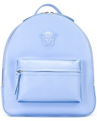 Женский голубой кожаный рюкзак от Versace
