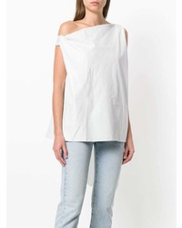 Голубой кожаный топ без рукавов от Drome