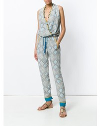 Голубой комбинезон с принтом от TALITHA