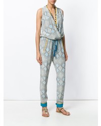 Голубой комбинезон с принтом от TALITHA