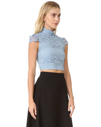 Голубой кружевной укороченный топ от Alice + Olivia