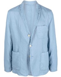 Мужской голубой льняной пиджак от Aspesi