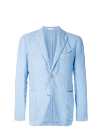 Мужской голубой льняной пиджак от Boglioli