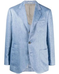 Мужской голубой льняной пиджак от Brunello Cucinelli
