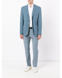 Мужской голубой льняной пиджак от Hardy Amies