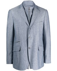 Мужской голубой льняной пиджак от Corneliani