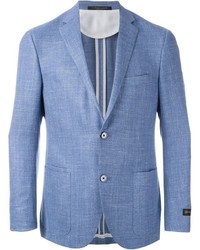 Мужской голубой льняной пиджак от Corneliani