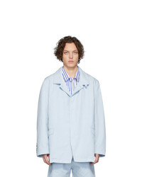 Мужской голубой льняной пиджак от Martin Asbjorn