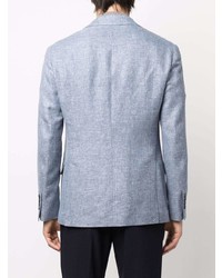 Мужской голубой льняной пиджак от Brunello Cucinelli