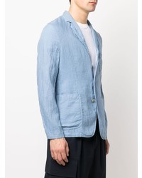 Мужской голубой льняной пиджак от Aspesi