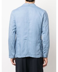 Мужской голубой льняной пиджак от Aspesi