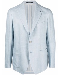 Мужской голубой льняной пиджак от Tagliatore