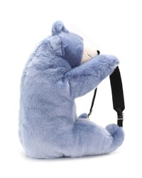 Женский голубой меховой рюкзак от Dolce & Gabbana