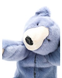 Женский голубой меховой рюкзак от Dolce & Gabbana