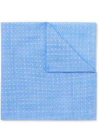 Голубой нагрудный платок в горошек от Anderson & Sheppard