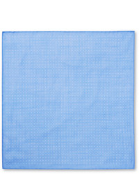 Голубой нагрудный платок в горошек от Anderson & Sheppard
