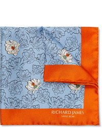 Голубой нагрудный платок с цветочным принтом от Richard James