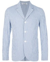 Мужской голубой пиджак в вертикальную полоску от Carven