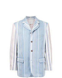 Мужской голубой пиджак в вертикальную полоску от Comme Des Garçons Vintage