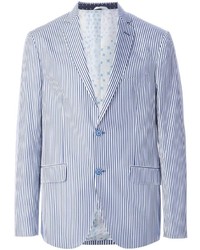 Мужской голубой пиджак в вертикальную полоску от Etro