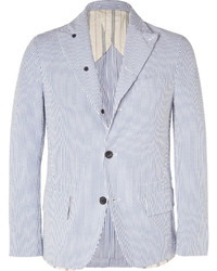 Мужской голубой пиджак в вертикальную полоску от Lardini
