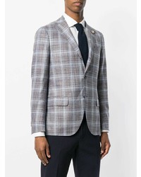 Мужской голубой пиджак в клетку от Lardini