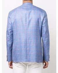 Мужской голубой пиджак в клетку от Canali