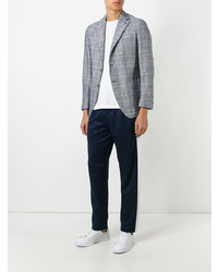 Мужской голубой пиджак в клетку от Eleventy