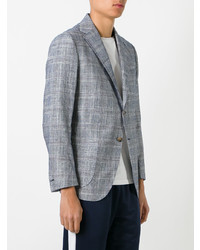 Мужской голубой пиджак в клетку от Eleventy