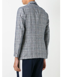 Мужской голубой пиджак в клетку от Eleventy