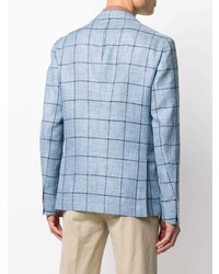 Мужской голубой пиджак в клетку от BOSS