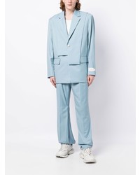 Мужской голубой пиджак в стиле пэчворк от Feng Chen Wang