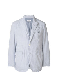 Мужской голубой пиджак из жатого хлопка в вертикальную полоску от Engineered Garments