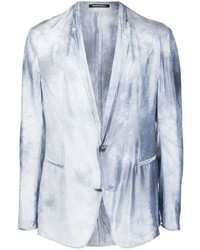 Мужской голубой пиджак с принтом тай-дай от Emporio Armani