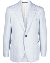 Мужской голубой пиджак с узором "в ёлочку" от Tagliatore