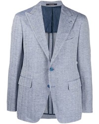 Мужской голубой пиджак с узором "в ёлочку" от Tagliatore