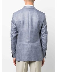 Мужской голубой пиджак с узором "гусиные лапки" от Canali