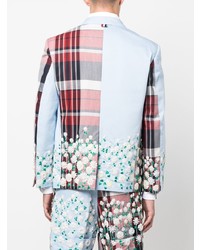 Мужской голубой пиджак с цветочным принтом от Thom Browne