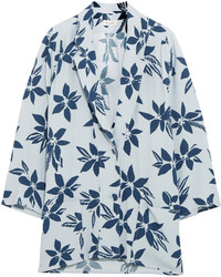 Женский голубой пиджак с цветочным принтом от Paul & Joe